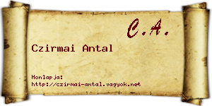 Czirmai Antal névjegykártya
