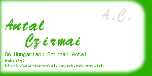 antal czirmai business card